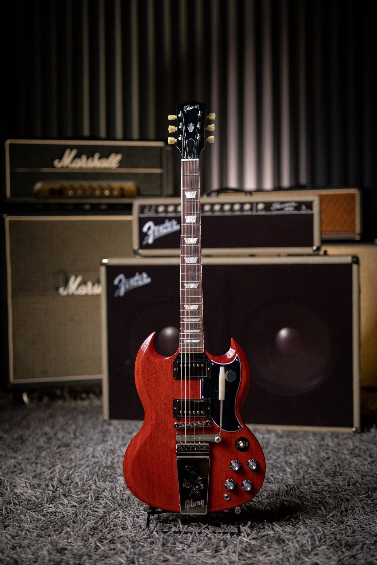 Gibson Custom Shop 1964 SG Standard Reissue W/ Maestro Electric Guitar - VOS Cherry Red