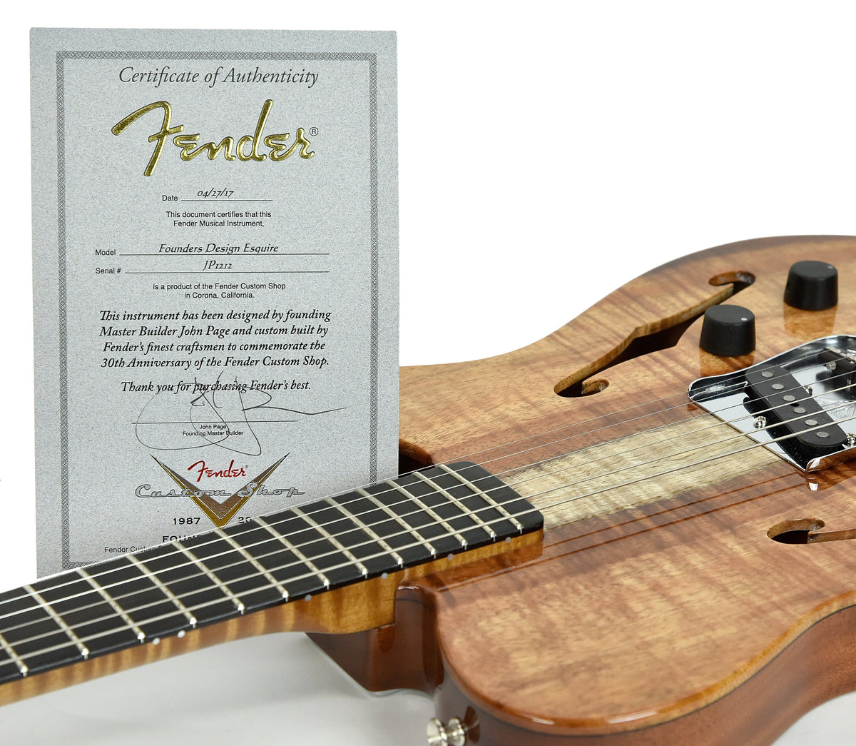 Demo Fender Custom Shop Founder's Design Esquire by John Page JP1212