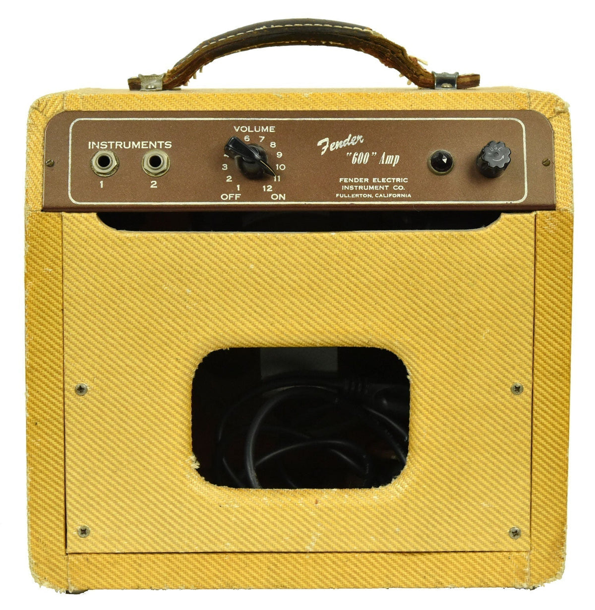 Used 1950's Fender Model 600 Amplifier in Tweed SN 4400