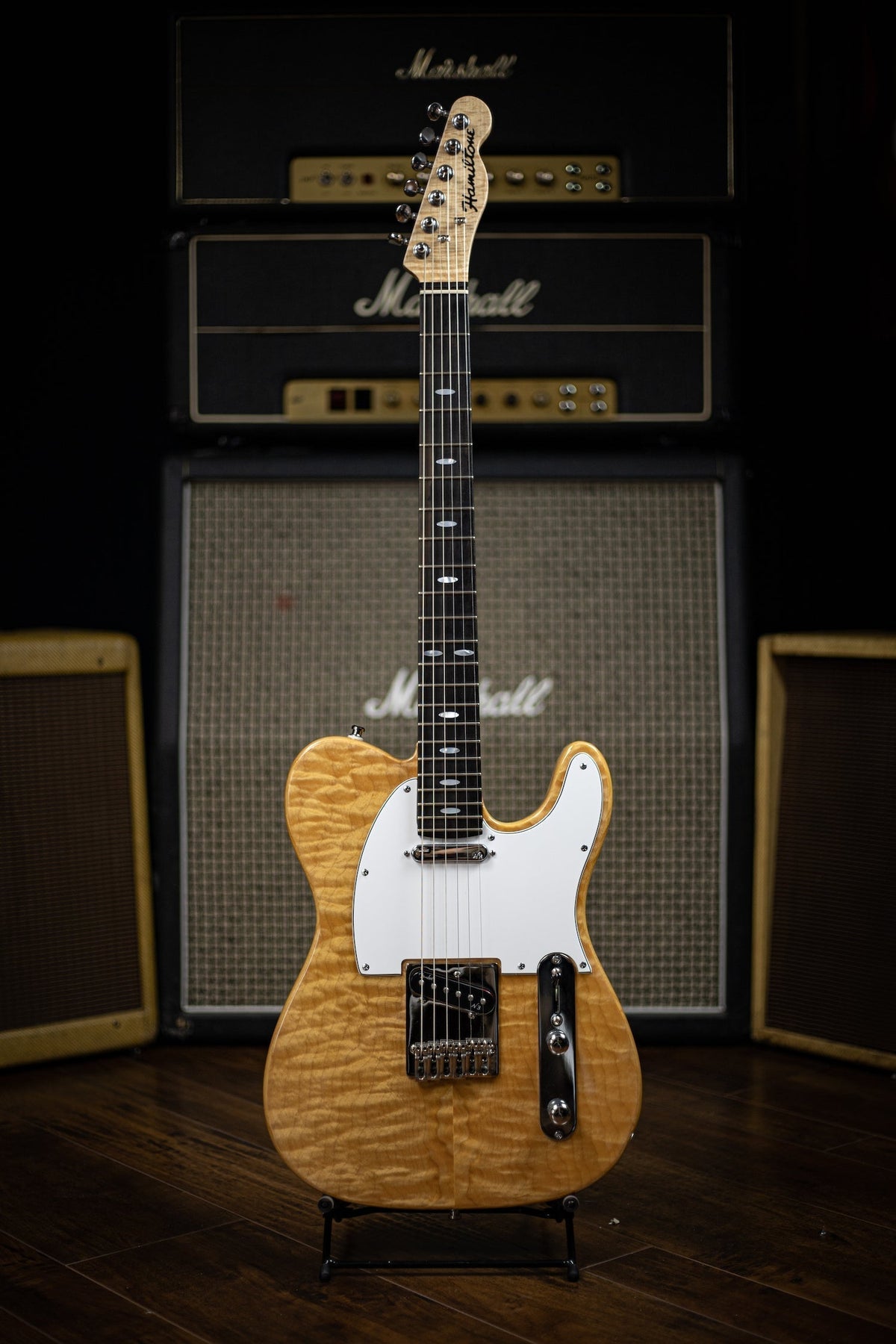 2015 Hamiltone Singlecut / Tele Quilt Electric Guitar Natural