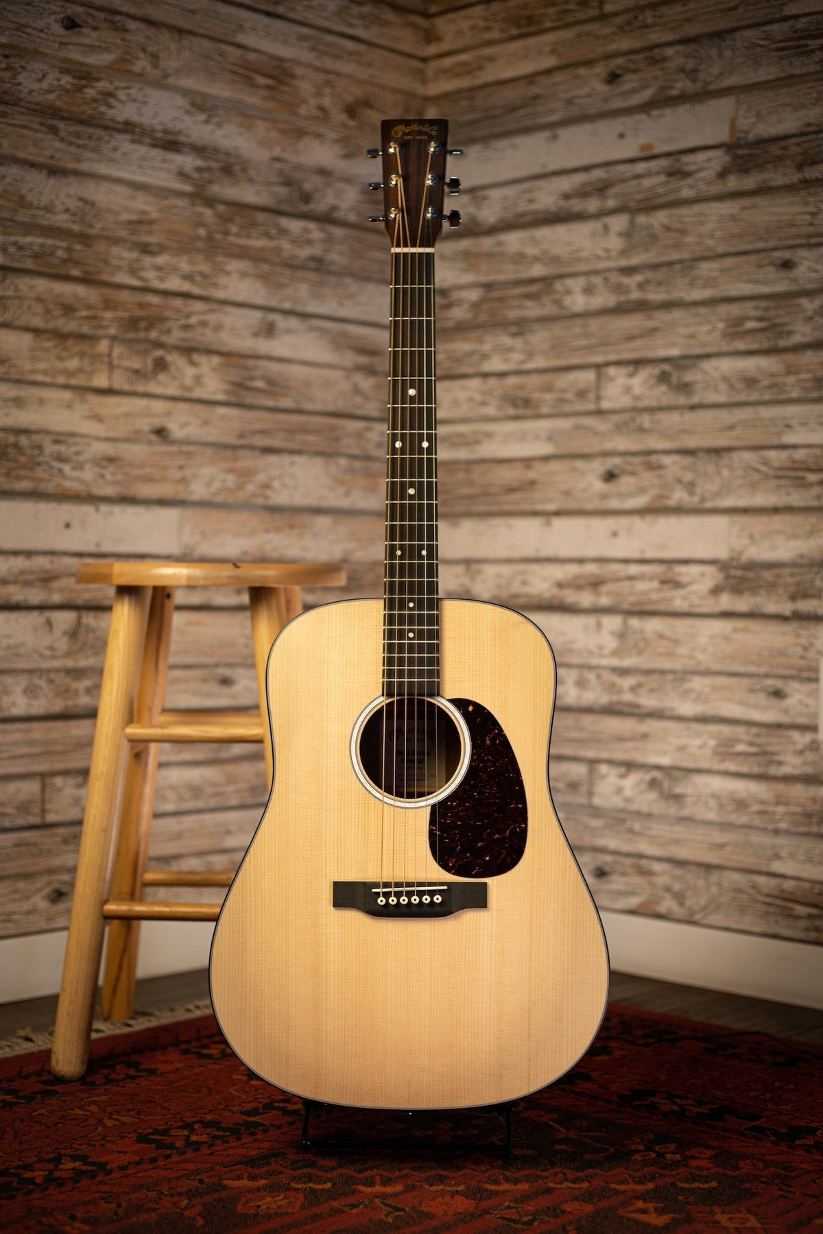 Martin D-10E Satin Sitka Sapele Road Series Acoustic-Electric Guitar - Natural