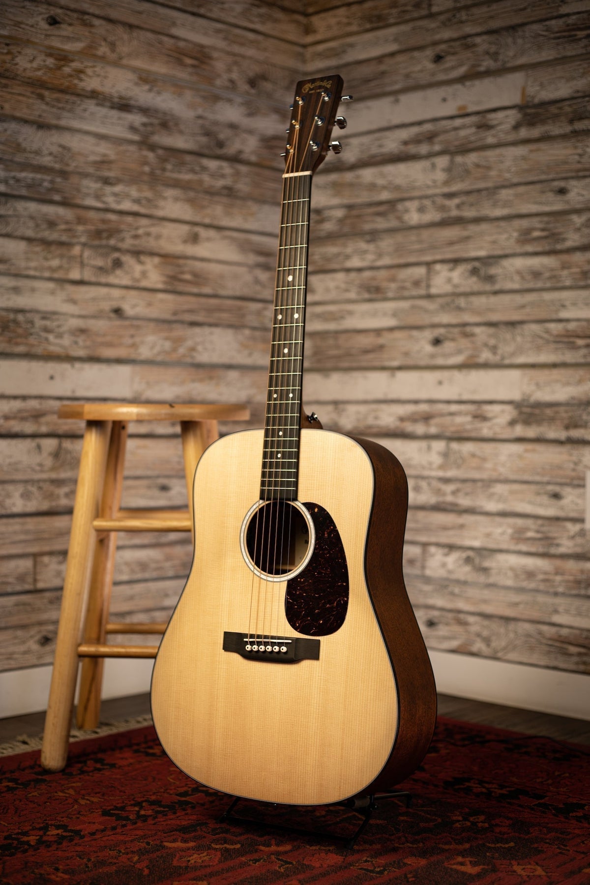 Martin D-10E Satin Sitka Sapele Road Series Acoustic-Electric Guitar - Natural