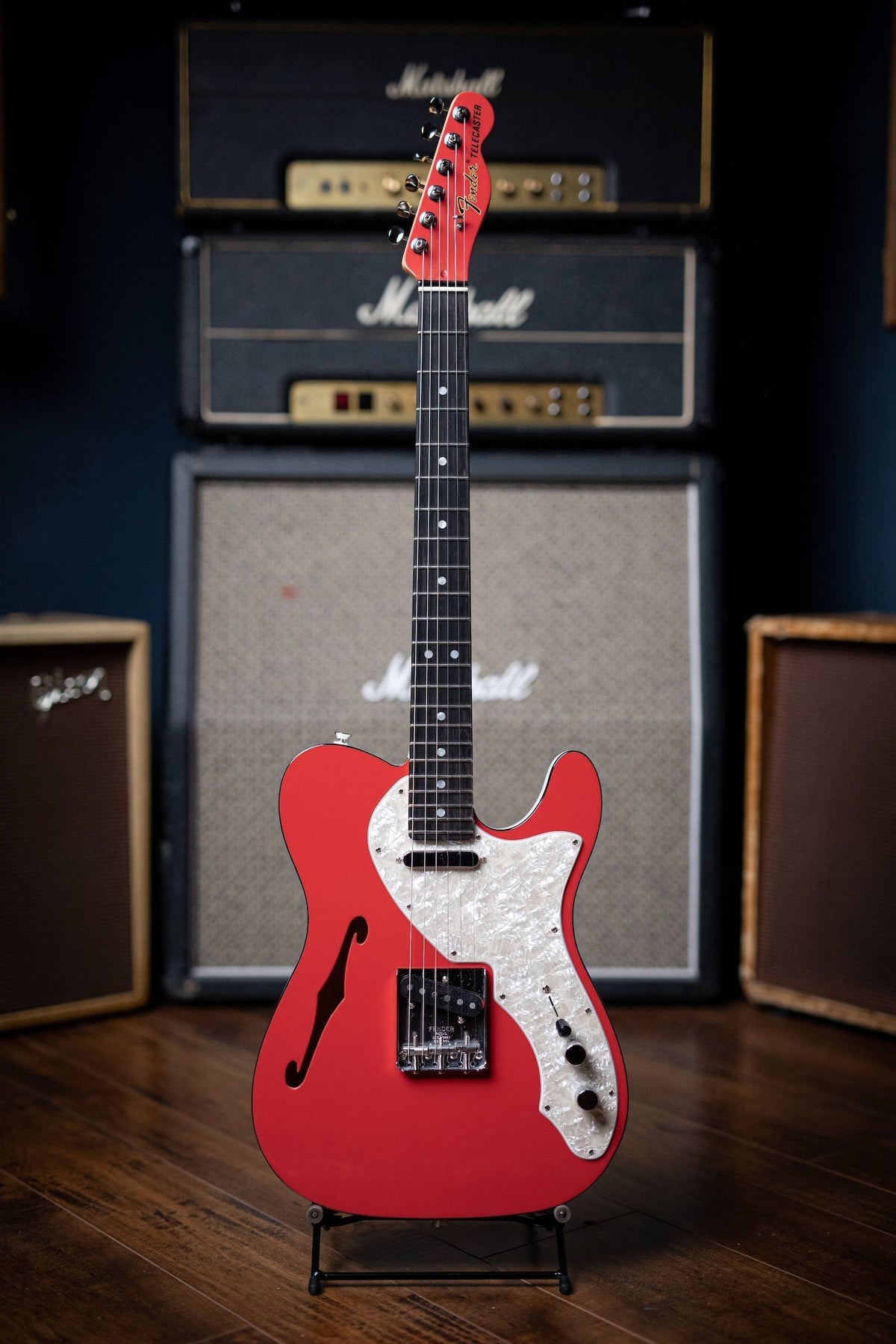 Fender Thinline Telecaster Limited Edition Electric Guitar - 2-Tone Fiesta Red
