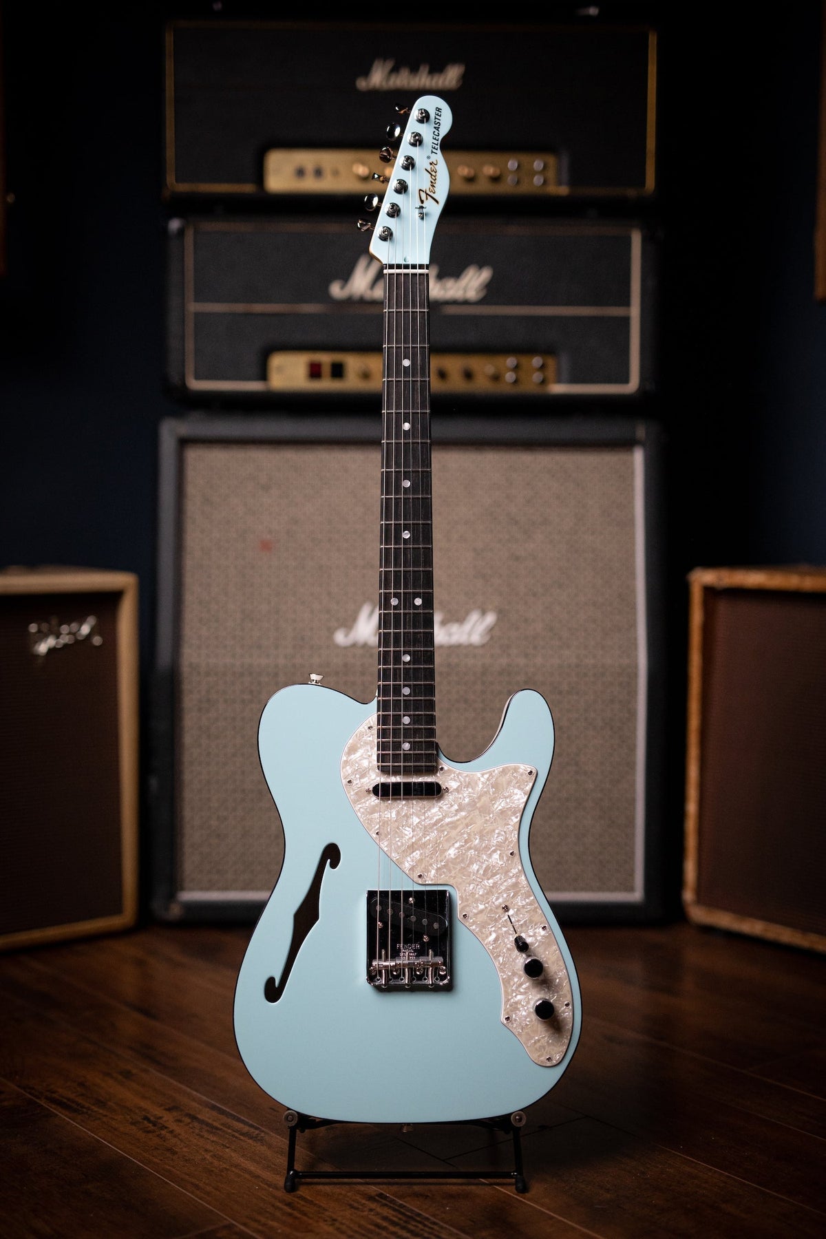 Fender Thinline Telecaster Limited Edition Electric Guitar - 2-Tone Daphne Blue