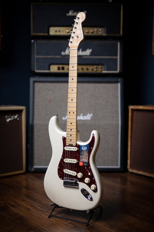 Fender American Elite Stratocaster Electric Guitar - Olympic Pearl
