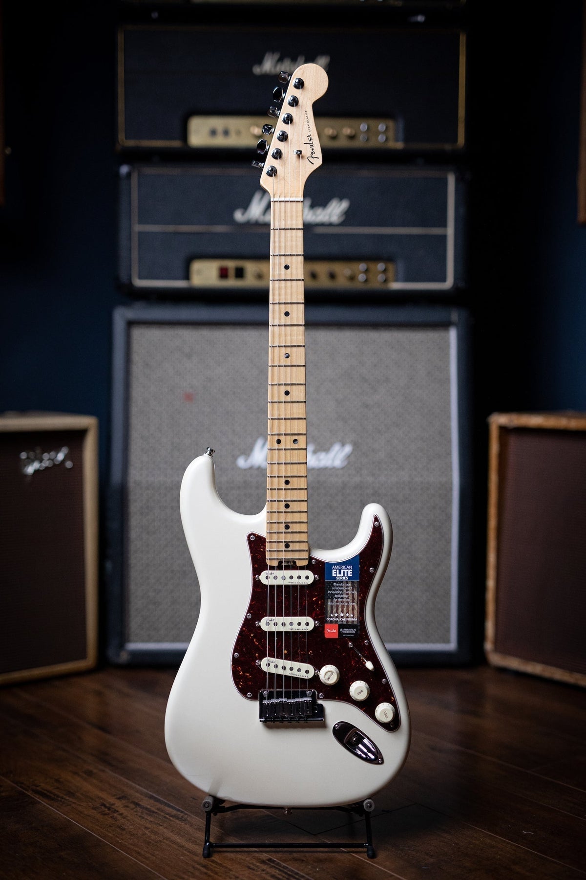 Fender American Elite Stratocaster Electric Guitar - Olympic Pearl