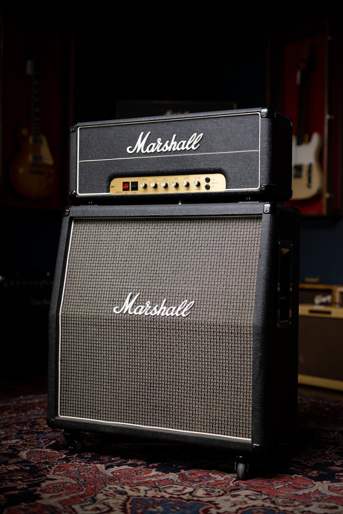 1980 Marshall JMP 50 MKII Tube Head and Basketweave 1960A Extension Cabinet