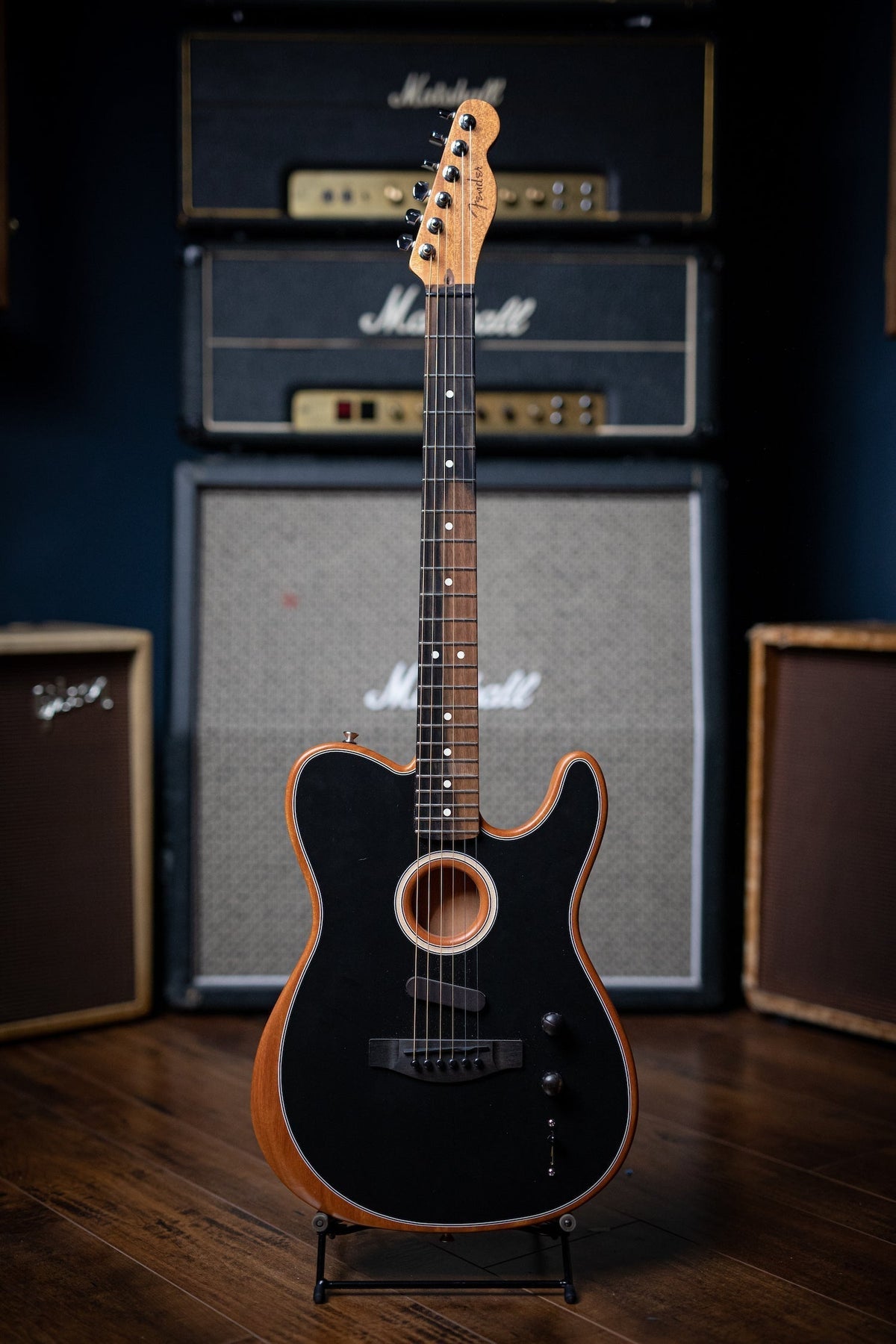 Fender American Acoustasonic Telecaster Electric Guitar - Black