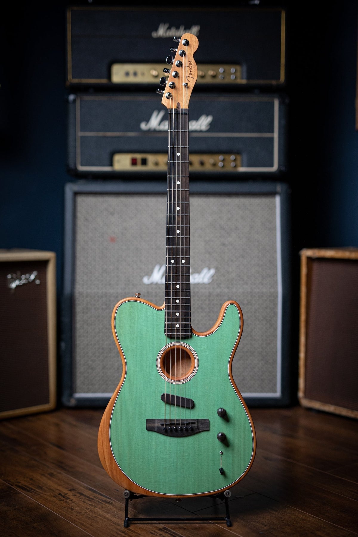 Fender American Acoustasonic Telecaster Electric Guitar - Green
