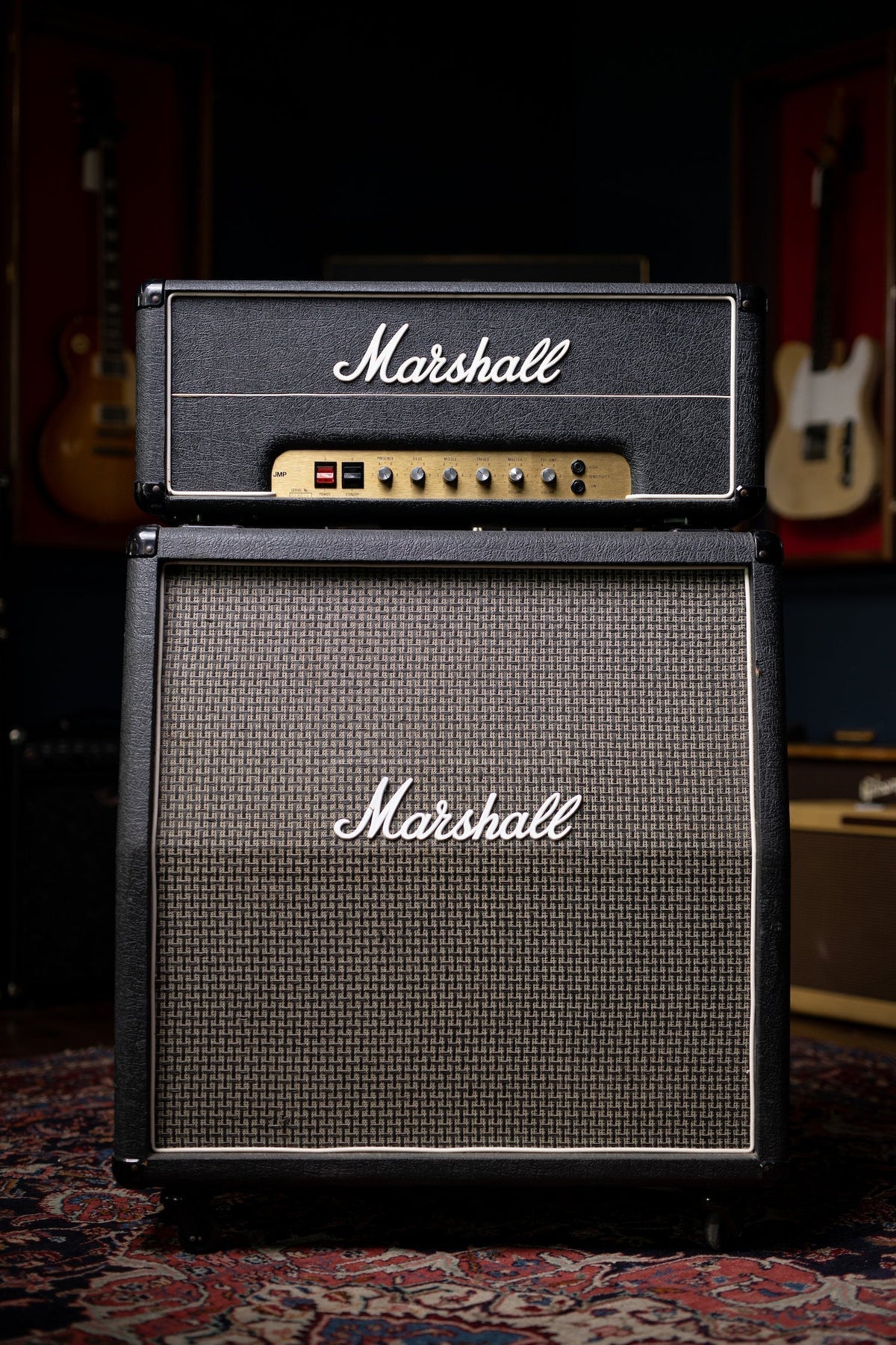 1980 Marshall JMP 50 MKII Tube Head and Basketweave 1960A Extension Cabinet