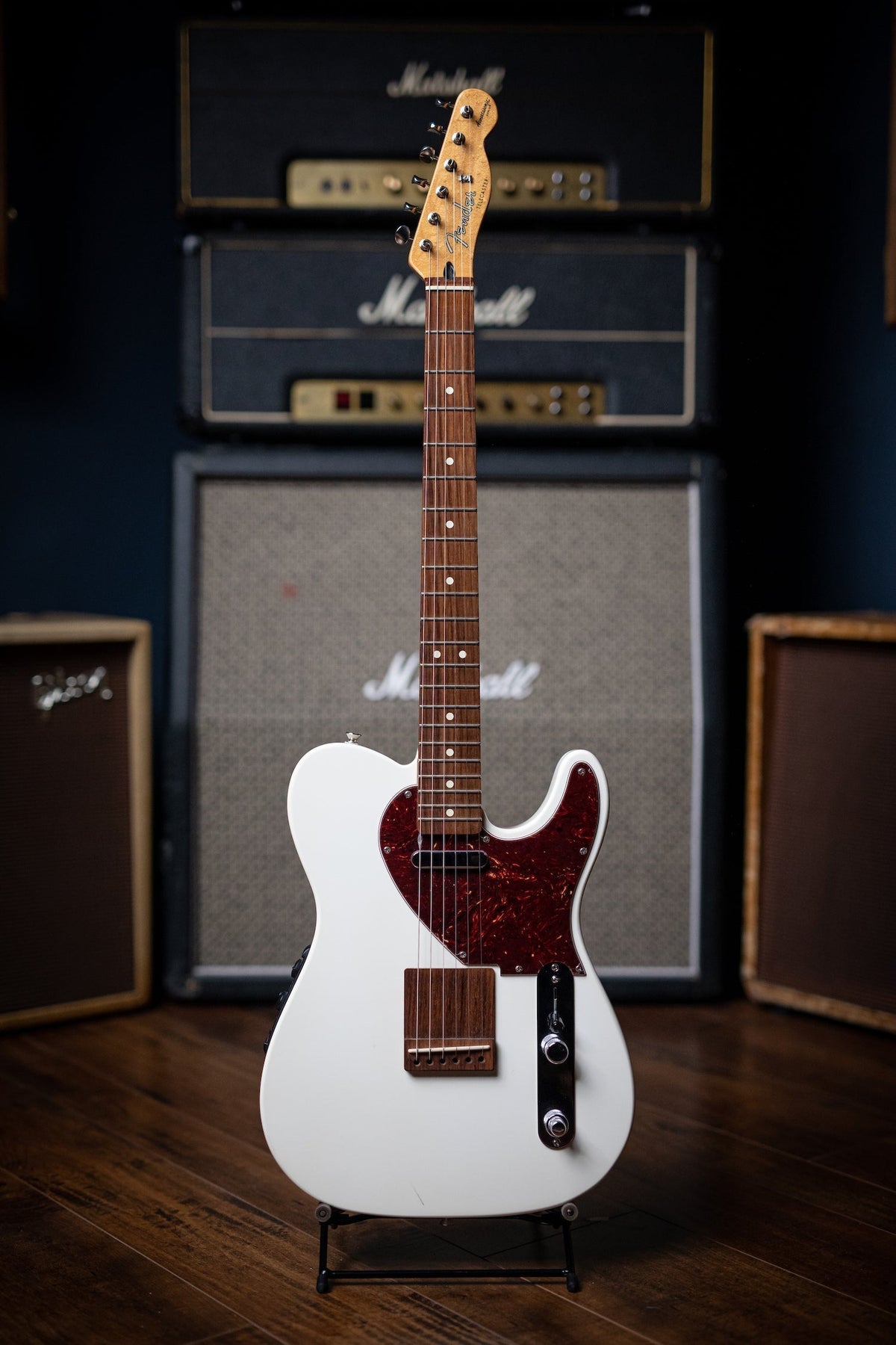 2012 Fender Acoustasonic Telecaster Electric-Acoustic Guitar - Olympic White