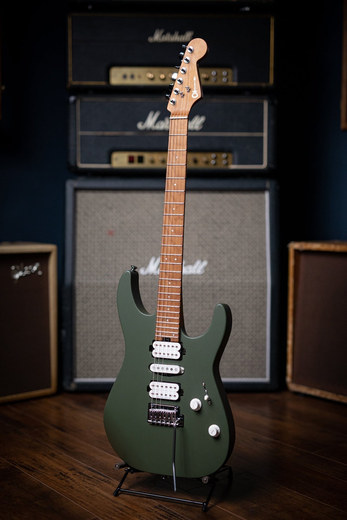 Charvel Pro-Mod DK24 HSH Electric Guitar - Matte Army Drab