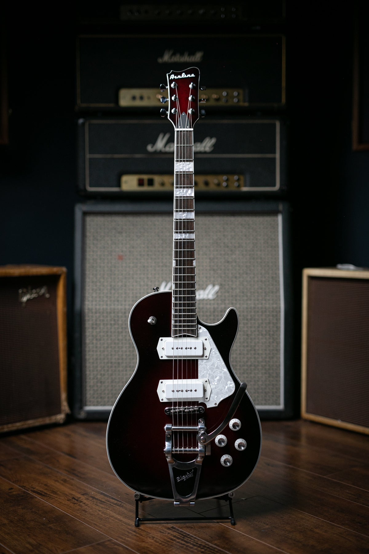 Airline Mercury DLX Electric Guitar - Burgundy Burst