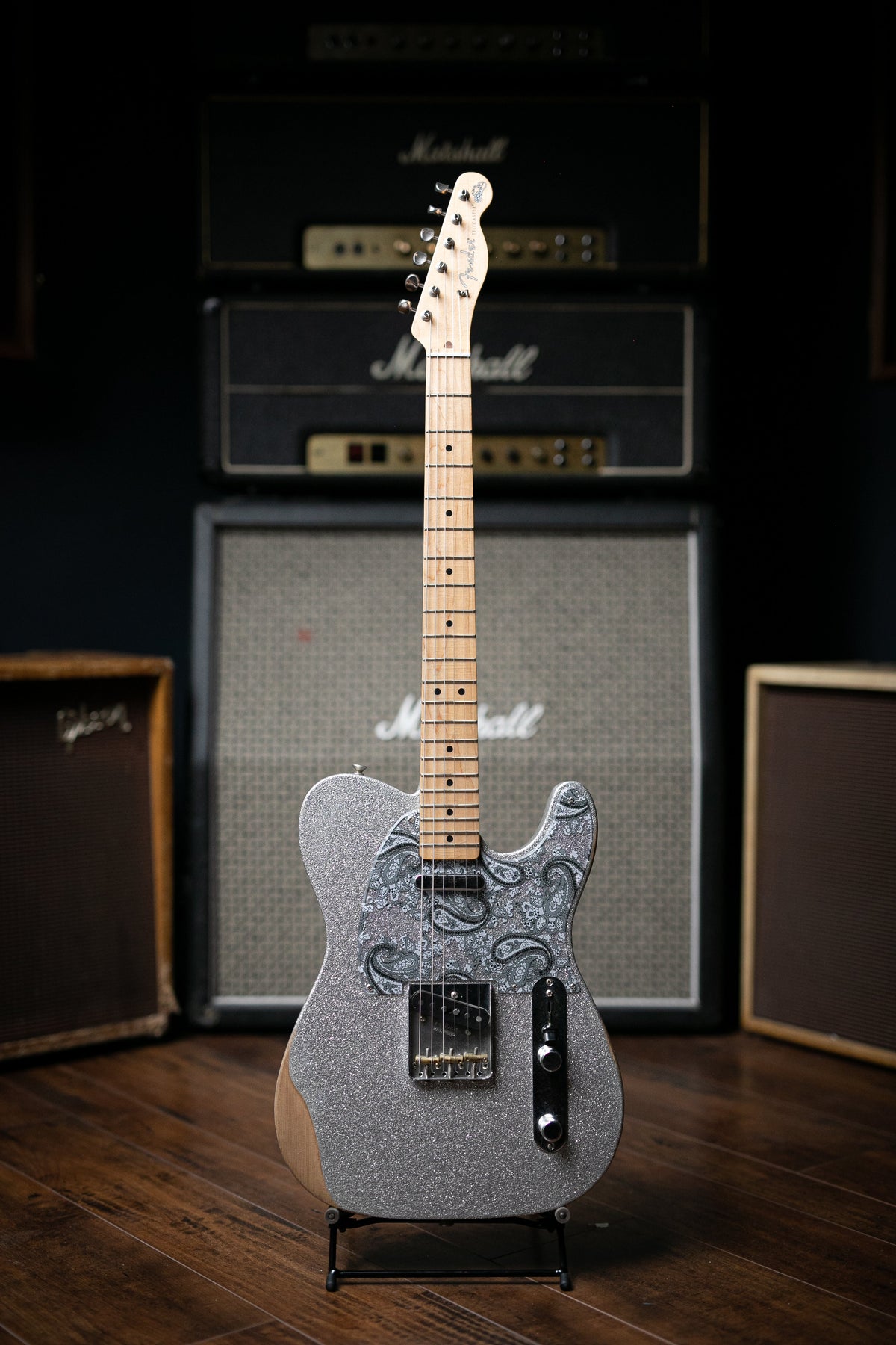 Fender Brad Paisley Road Worn Telecaster Electric Guitar - Silver Sparkle