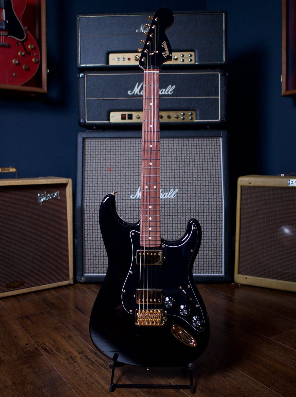 Fender Limited Edition Mahogany Blacktop Stratocaster Electric Guitar - Black