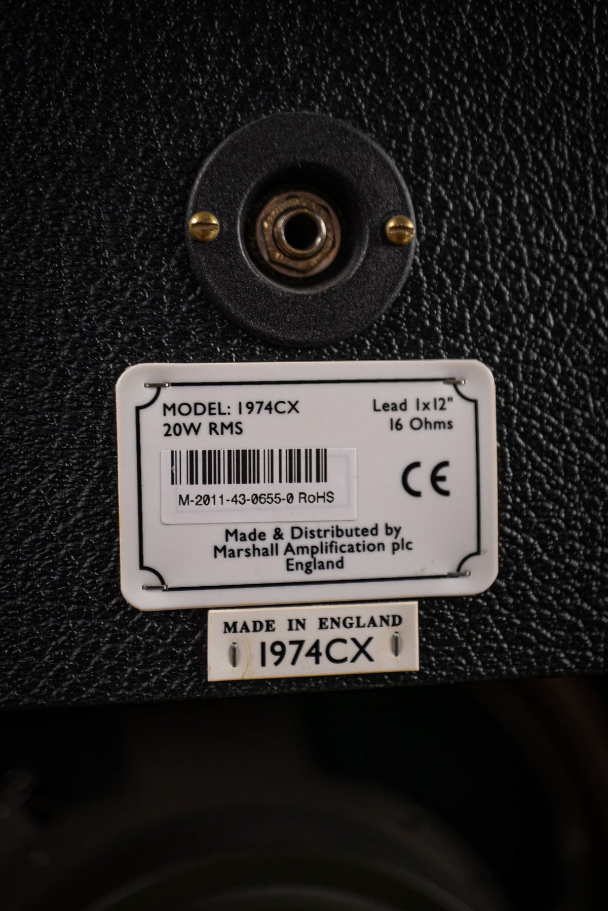 2011 Marshall 1974CX 1x12" Extension Cabinet