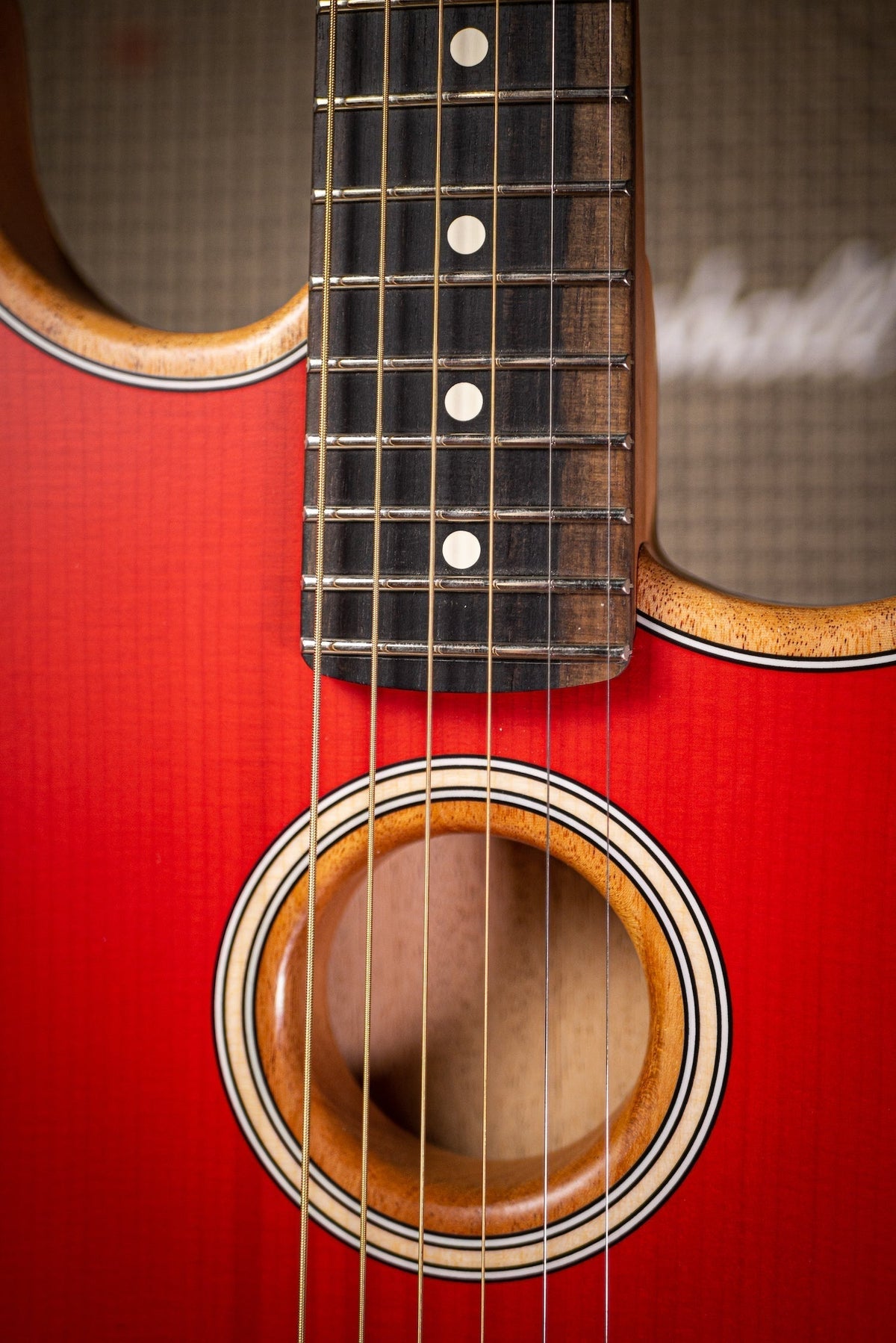 Fender American Acoustasonic Stratocaster Electric Guitar - Dakota Red