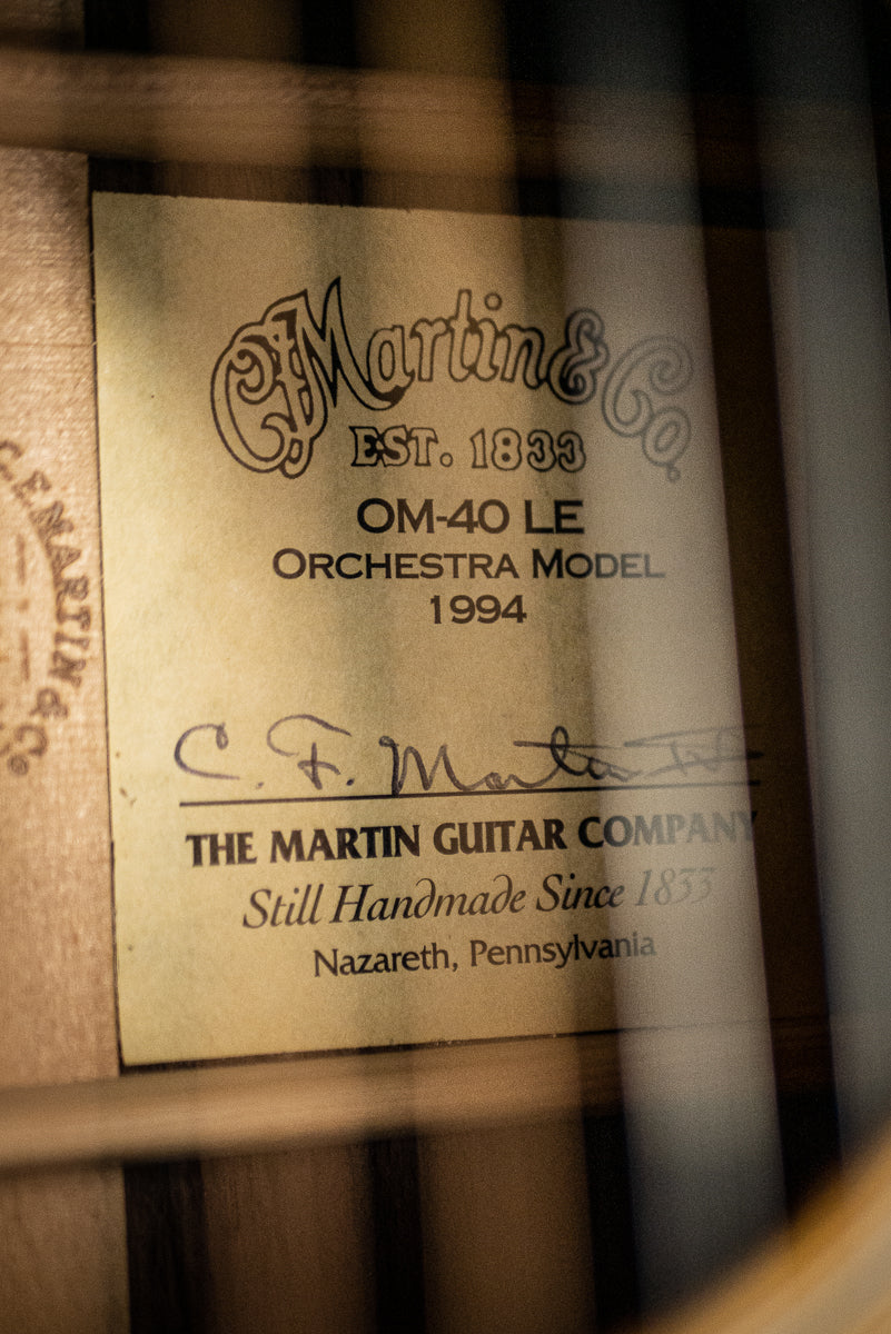 1993 Martin OM-40LE Prototype Acoustic Guitar