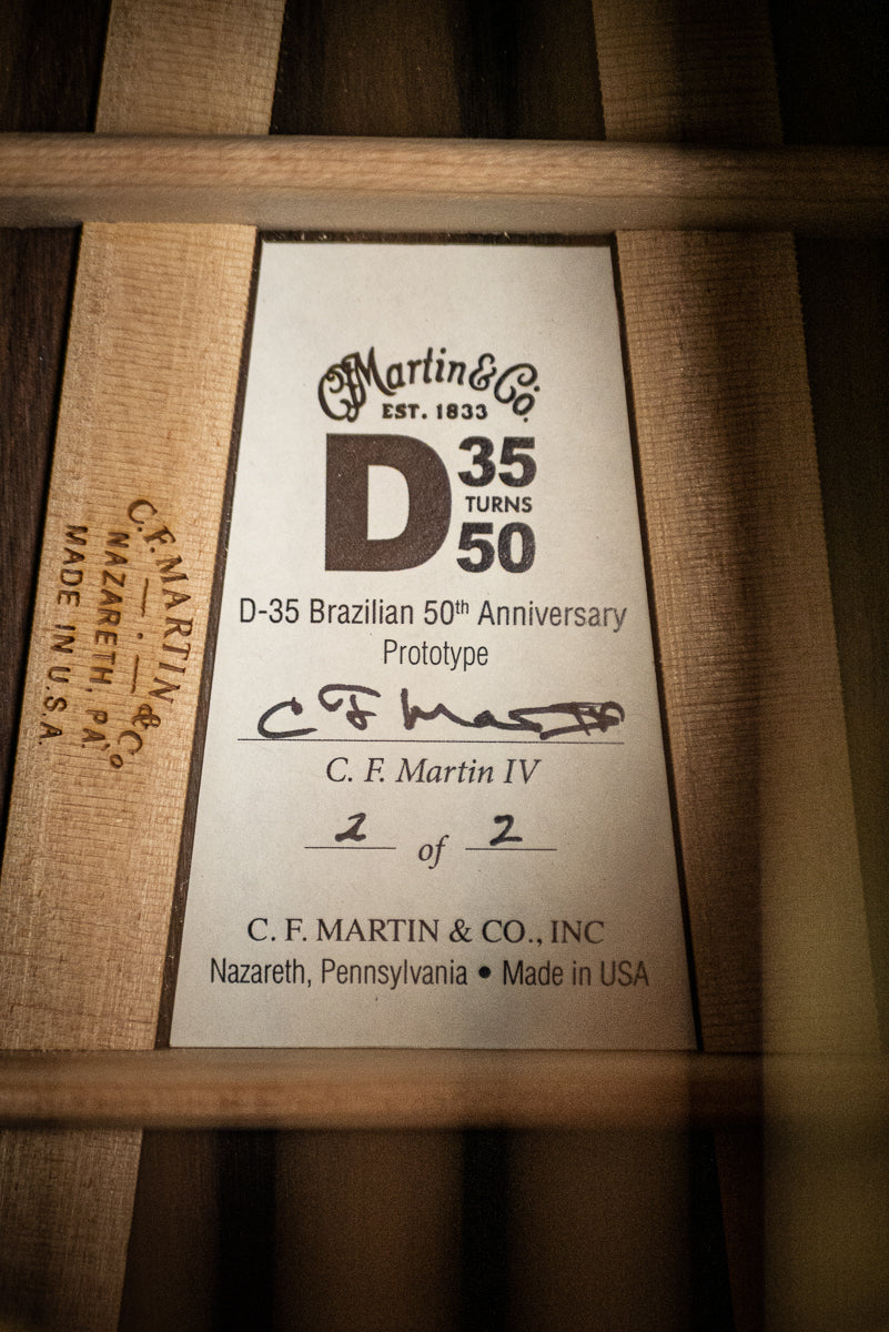 2014 Martin D35 Brazilian 50th Anniversary Prototype Acoustic Guitar - Natural